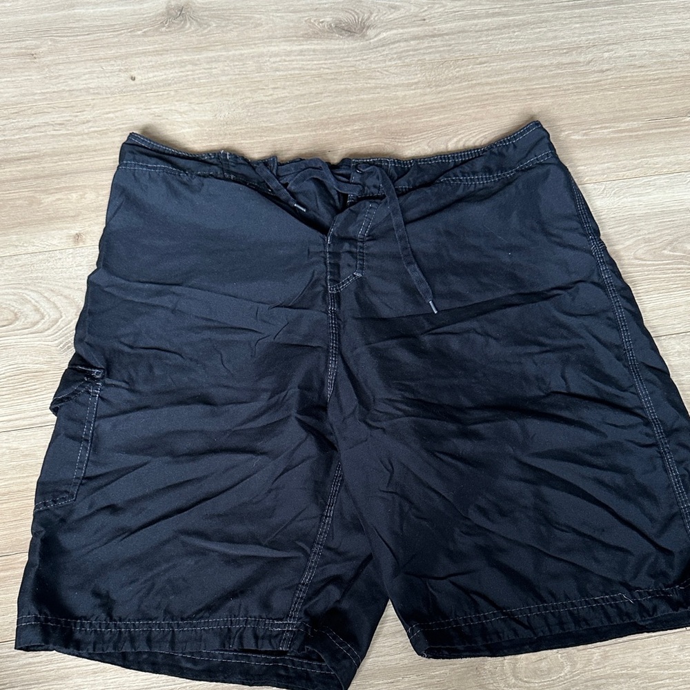 Burnside Black Cargo Shorts for Men